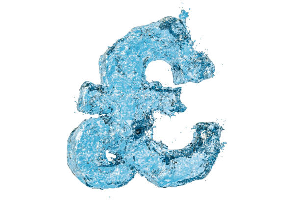 istock Water pound sterling symbol, 3D rendering  isolated on white background 936342514