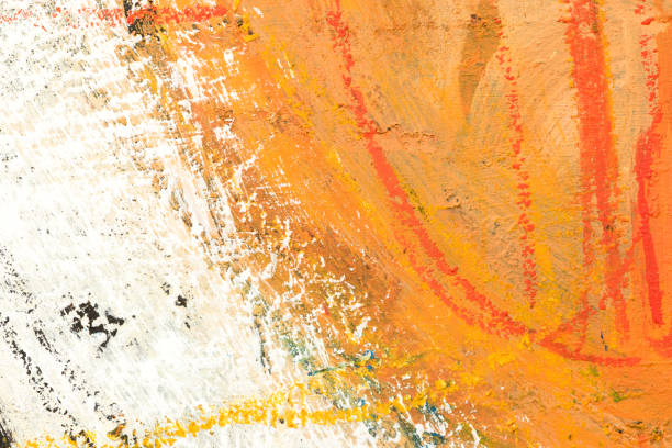 istock Bright Orange Abstract acrylic painting background 936346486