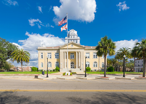 Historic Courthouse in town square in Madison County, Florida.