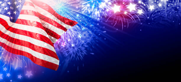 istock USA or america flag with fireworks abstract background 936353180