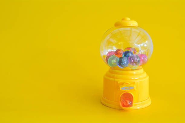 Capsule toy abstract minimal yellow background