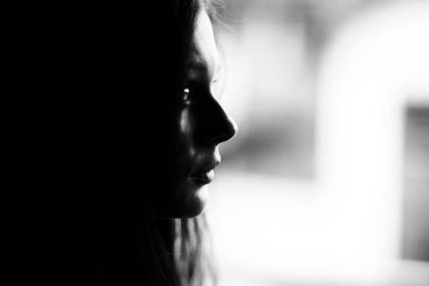 Beautiful woman. Black and white photo