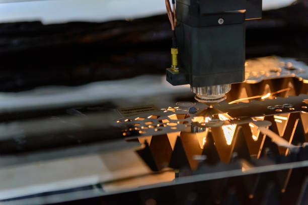 istock Close-up of the laser cutting machine 936359950