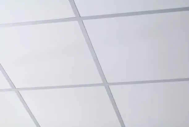 Photo of ceiling panel  white old  with copy space for add text