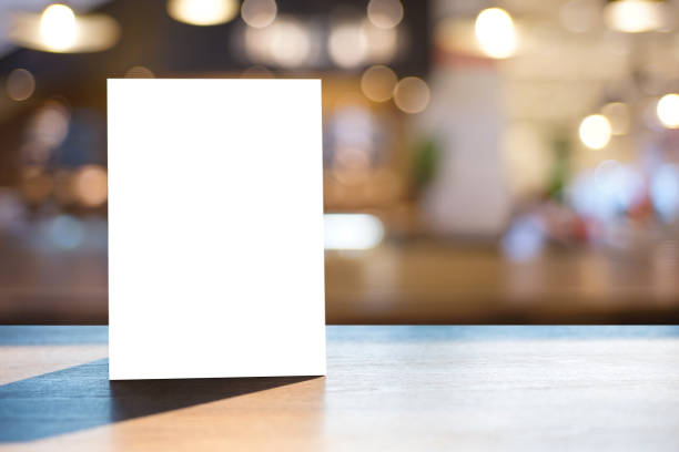 istock Stand  Mock up Menu frame  tent card  blurred background  design key visual layout ONLINE ADVERTISING 936362538