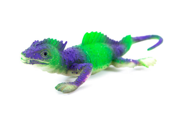 istock Front of Iguana toy isolated on white background 936365932