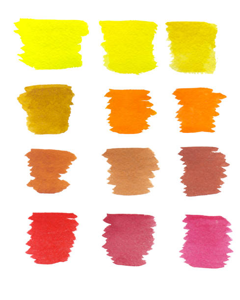 istock watercolor spots / splashes isolated on white. hand drawn illustration. palette. 936368216