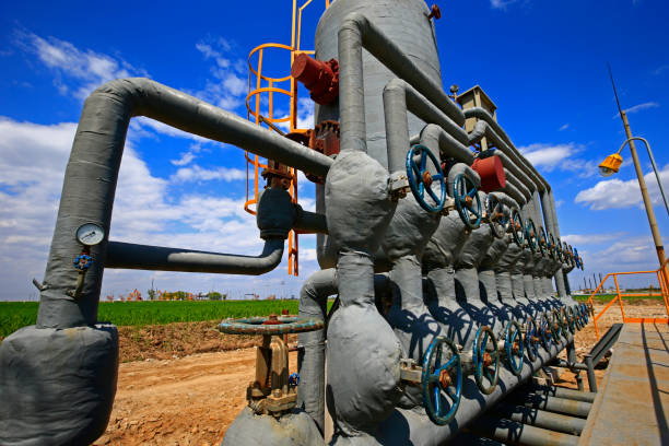 istock Oil pipes and valves 936372024