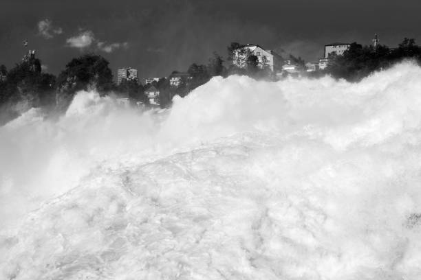 istock Powerful torrent from the Rhine Falls, a closeup view, Switzerland 936372918
