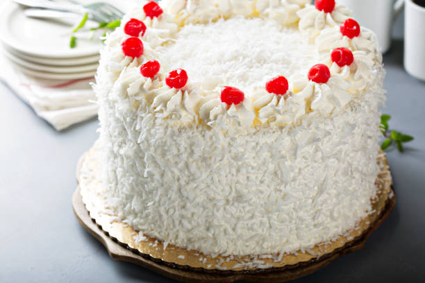 istock Coconut cake with maraschino cherries 936374412