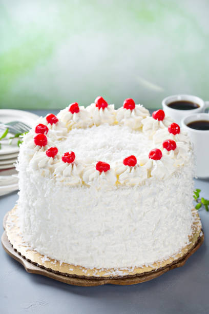 istock Coconut cake with maraschino cherries 936374504