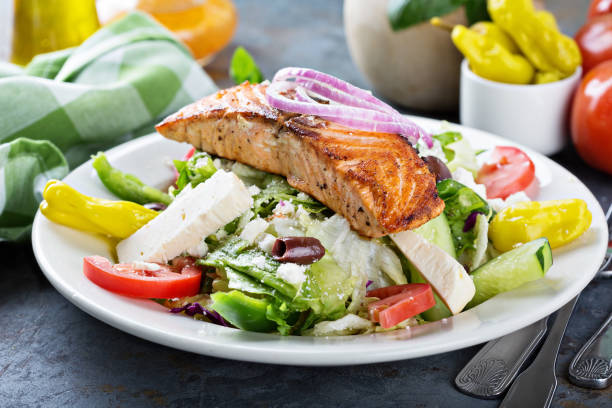 istock Grilled salmon with fresh salad 936375020