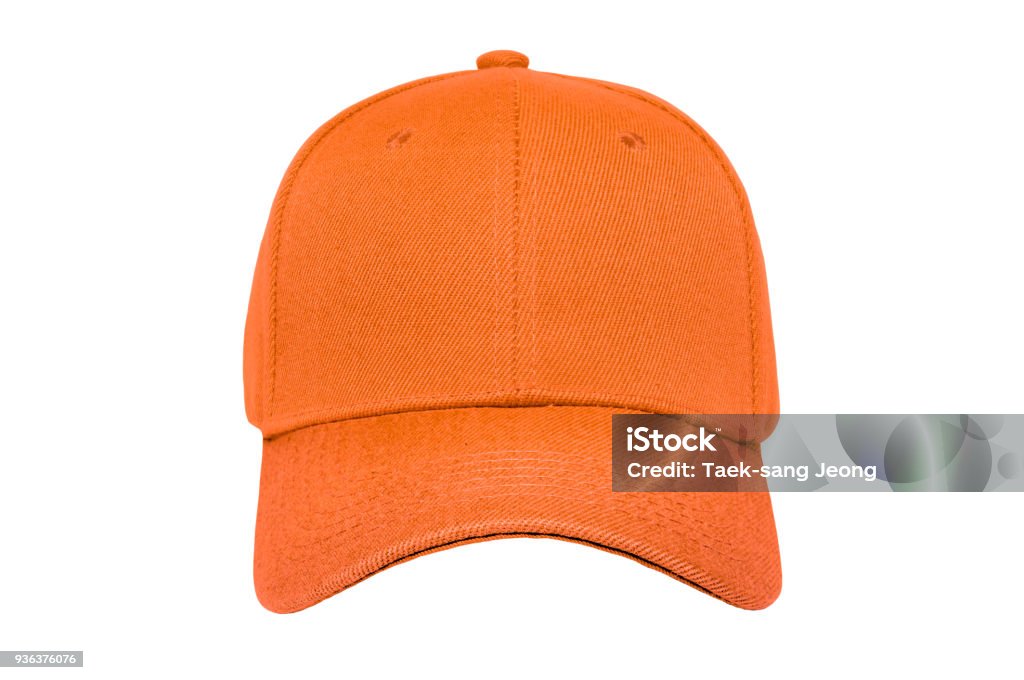 Baseball Cap Color Orange Closeup Of Front View Stock Photo - Download  Image Now - Orange Color, Baseball Cap, Cap - Hat - iStock