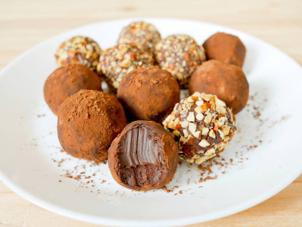 istock Homemade dark chocolate truffles 936376796