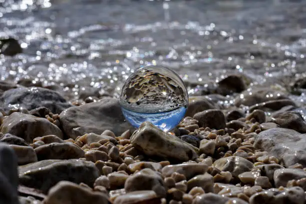 Photo of Frozen in moment : A fast speed click of waves engulfing a crystal ball.