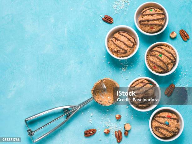 Eatable Raw Monster Cookie Dough Stock Photo - Download Image Now - Ice Cream, Top - Garment, Looking At View