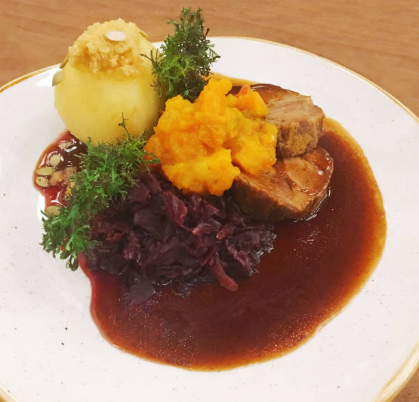 istock Roulades,Red cabbage,Dumplings, German food 936382468
