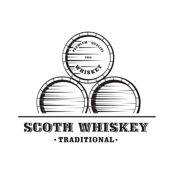 ilustraciones, imágenes clip art, dibujos animados e iconos de stock de whisky de madera cilindro - barrel