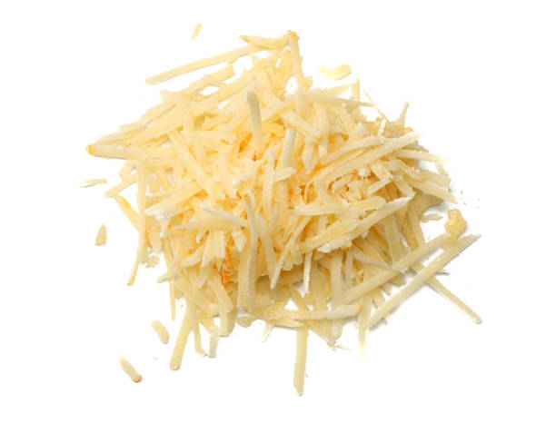 istock grated cheese isolated on white background. top view 936387794