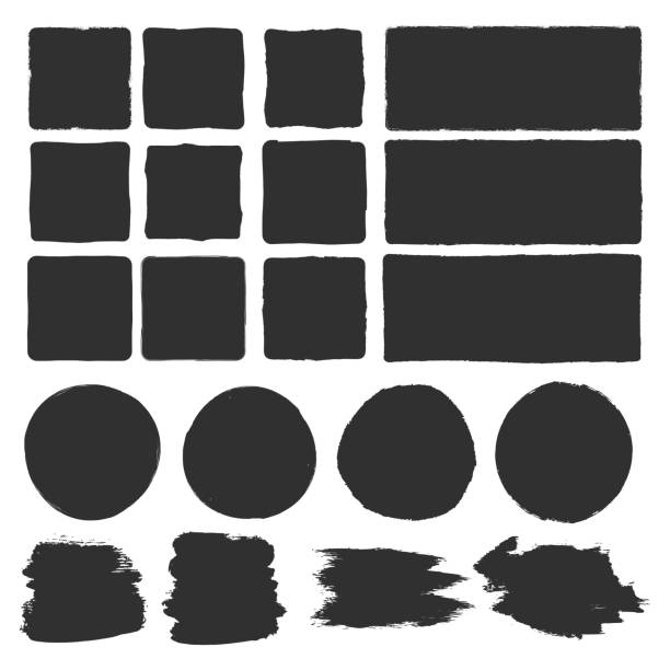 грубая коробка края. ручной нарисован�ный фон кисти - square shape backgrounds pattern abstract stock illustrations