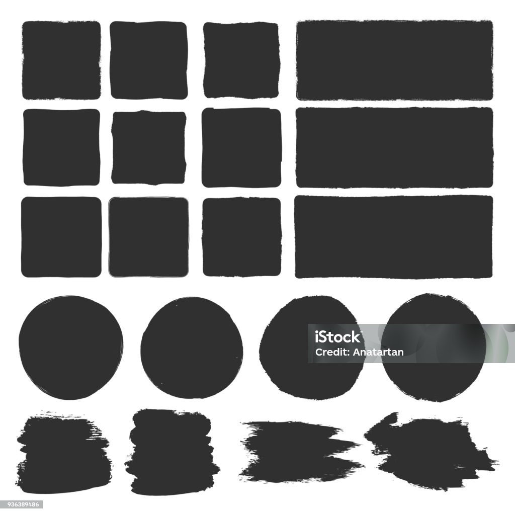 Rough edge box. Hand drawn brush background Square - Composition stock vector