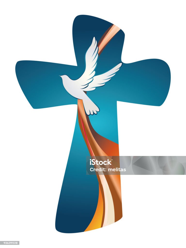 Biểu Tượng Chúa Thánh Thần Christian Cross Với Chim Bồ Câu Trên ...