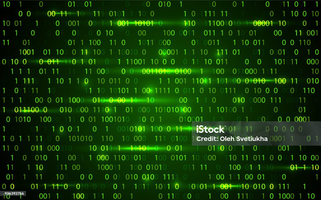 Abstract Technology Binary Code Backgrounddigital Binary Data And ...