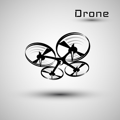 drone icon, quadrocopter stylized vector symbol.