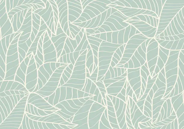 Vector illustration of Natural Pattern,Abstract,Curve shape,Leaf Green colour Background