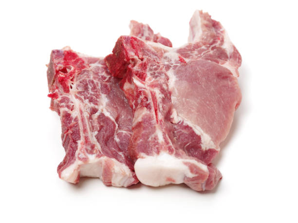 istock Raw pork rib isolated on white background 936394312