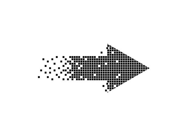 ilustraciones, imágenes clip art, dibujos animados e iconos de stock de flecha de pixel art - pixelated cursor computer mouse backgrounds