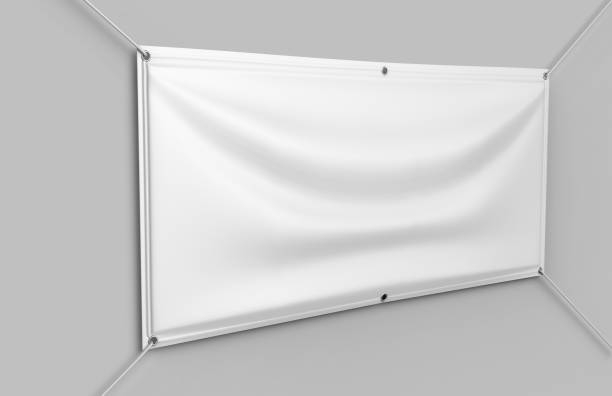 istock White Vinyl Horizontal Banner. 3d render illustration. 936399428
