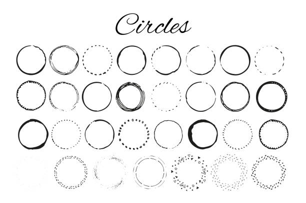 элементы логотипа ручной съемки с кругами. создайте свой собственный идеальный логотип. - femininity stock illustrations