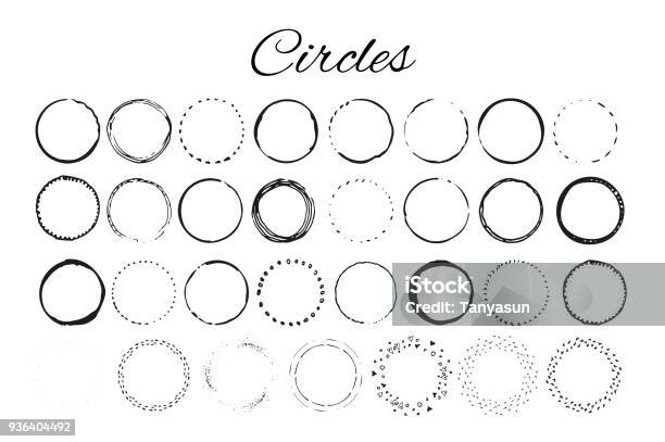 Handdrawn Logo Elements With Circles Design Your Own Perfect Logo Stock Illustration - Download Image Now