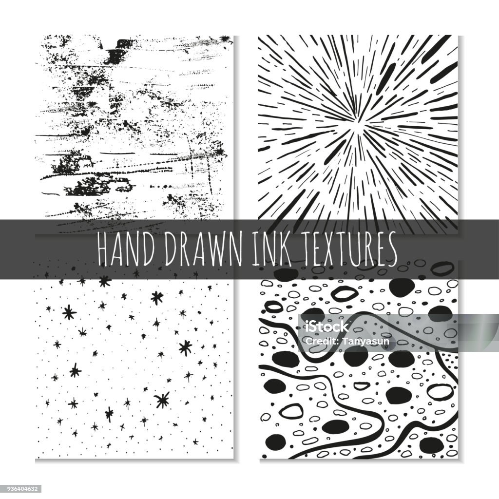 Texture Ink Drawing Ink Hand Drawn Textures Stock Illustration - Download Image Now ...