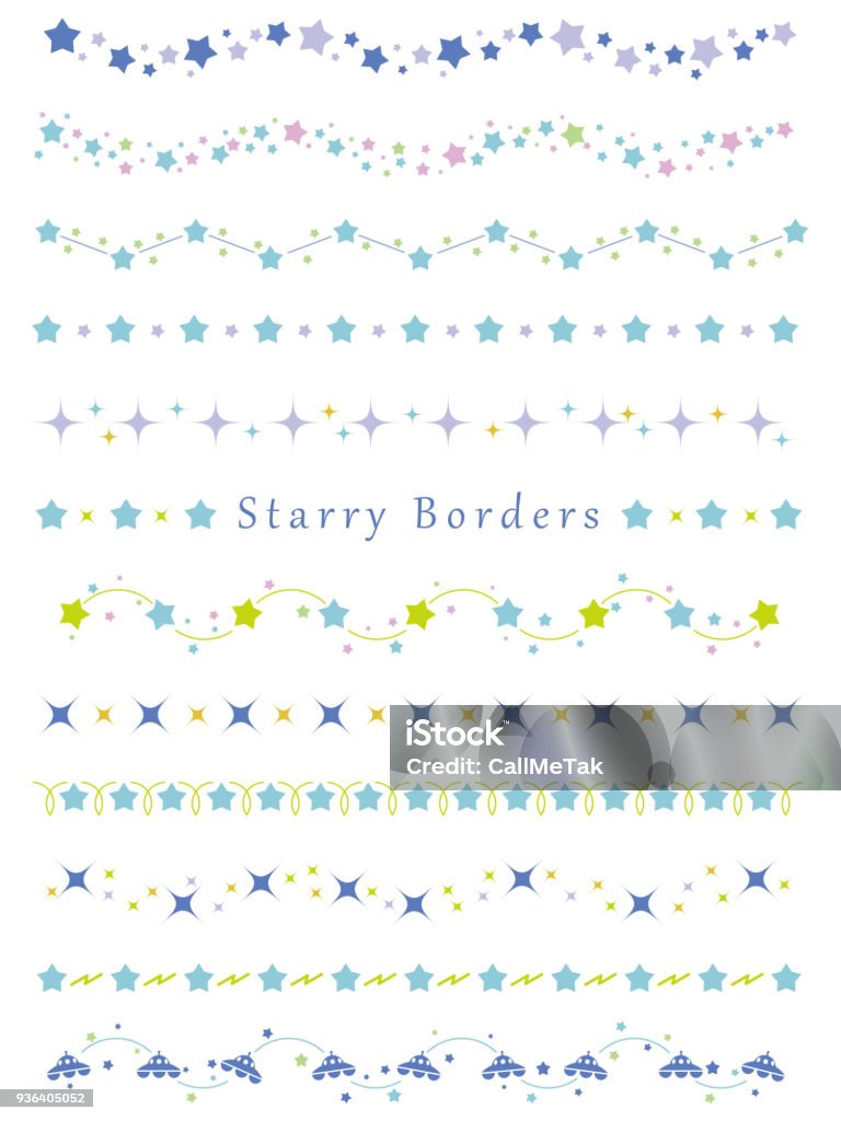 Star Chain Border Set Of Assorted Borders With Various Star Patterns Stock Illustration ...