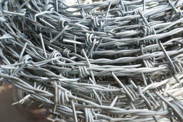 istock Close up a roll of barbed wire 936406788