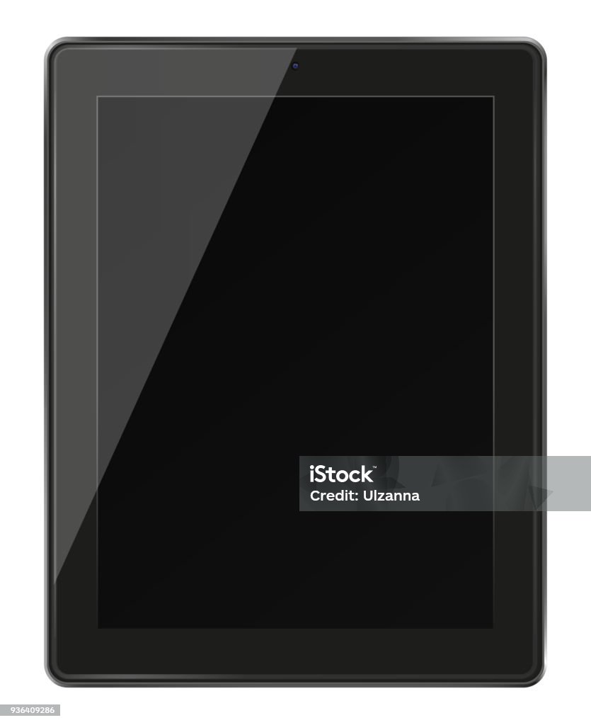 Black Tablet Computer Realistic Tablet Pc Computer With Black Screen Stock Photo - Download ...
