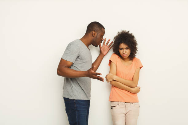 istock Break up, angry couple shouting at each other 936409484