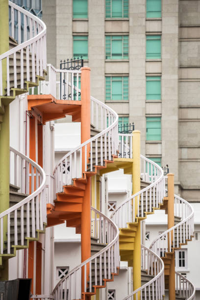 istock Colorful spiral stairs, Singapore 936410092