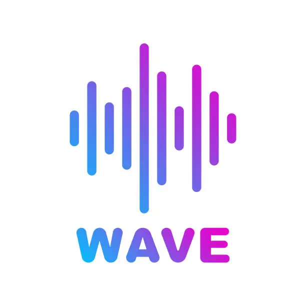 Vector illustration of Sound and Audio Waves. Logotype of music and audio theme. EPS 10