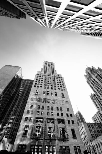 istock Skyscrapers From Below, Chicago. Black And White. 936410722