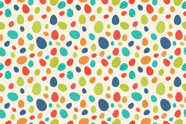 Background with Easter eggs - concept of a wrapping paper. Vector. Background with Easter eggs - concept of a wrapping paper. Vector. easter patterns stock illustrations
