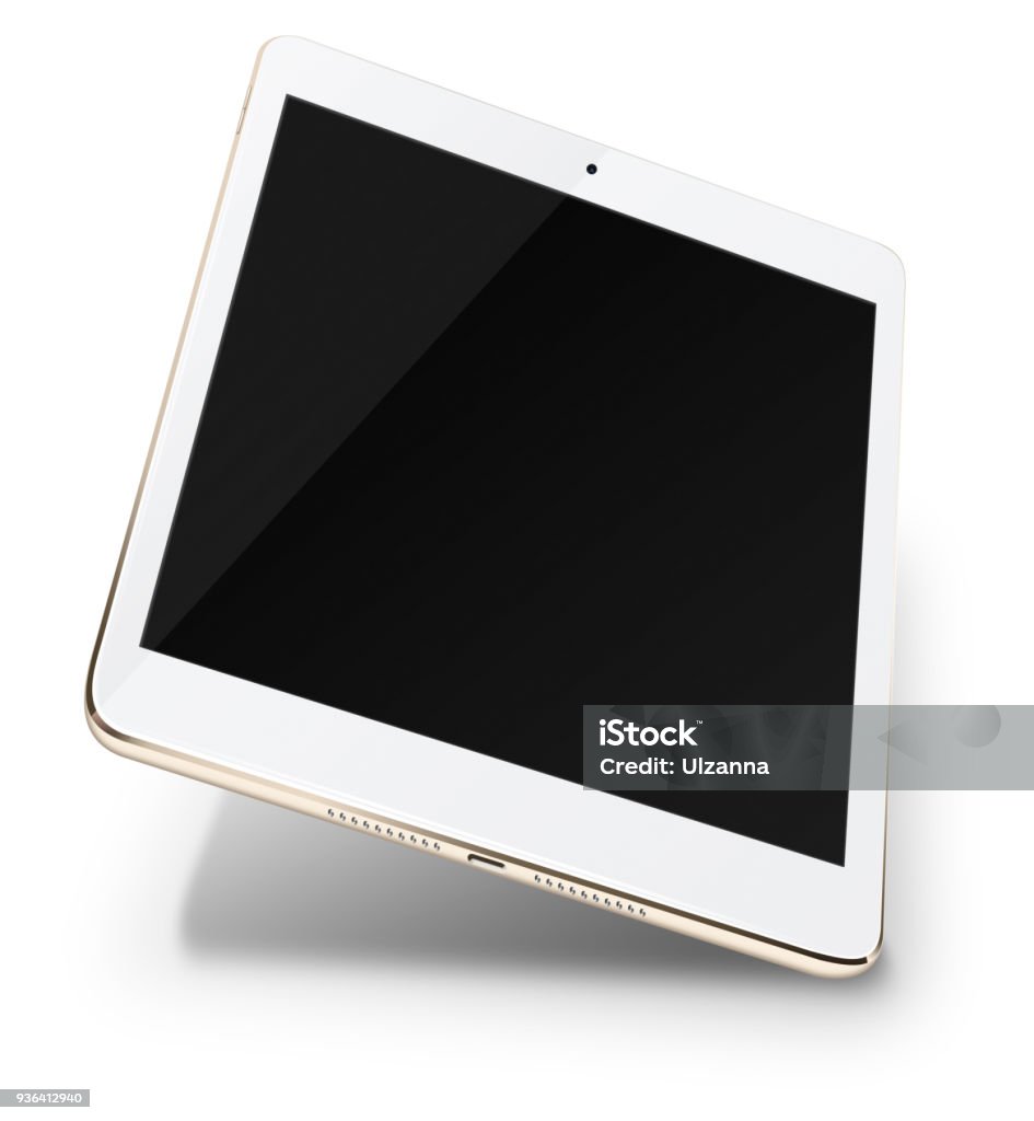 Black Tablet Computer Realistic Tablet Pc Computer With Black Screen Stock Photo - Download ...