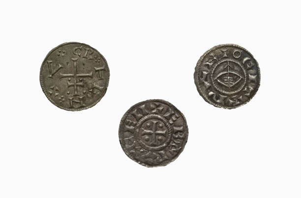 Viking coins Viking coin cut out and isolated on a white background anglo saxon photos stock pictures, royalty-free photos & images