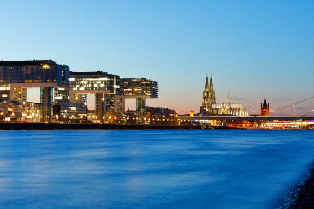 istock Rheinauhafen Skyline and Cologne Cathedral at night 936418020