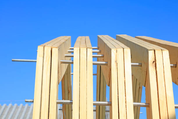 istock Unbleached wooden landscape architecture under blue sky 936422040