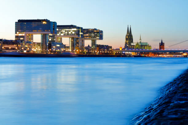 istock Rheinauhafen Skyline and Cologne Cathedral at night 936422250