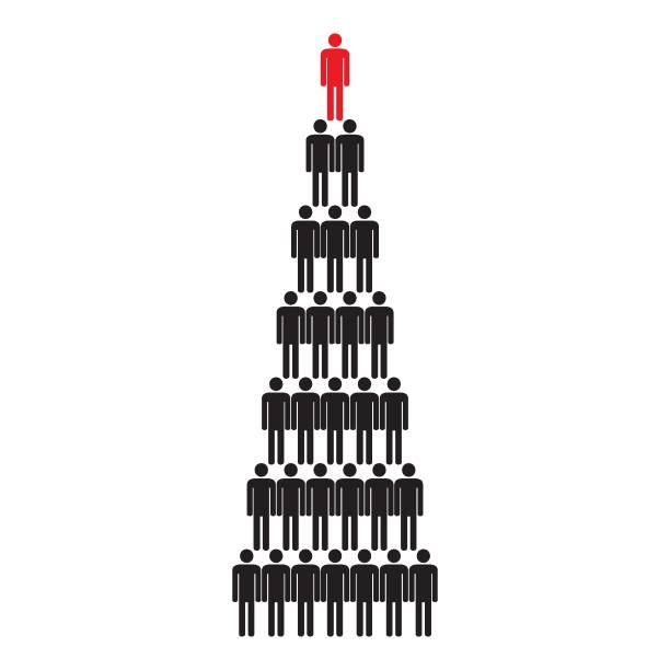 Human pyramid. Icon vector art illustration