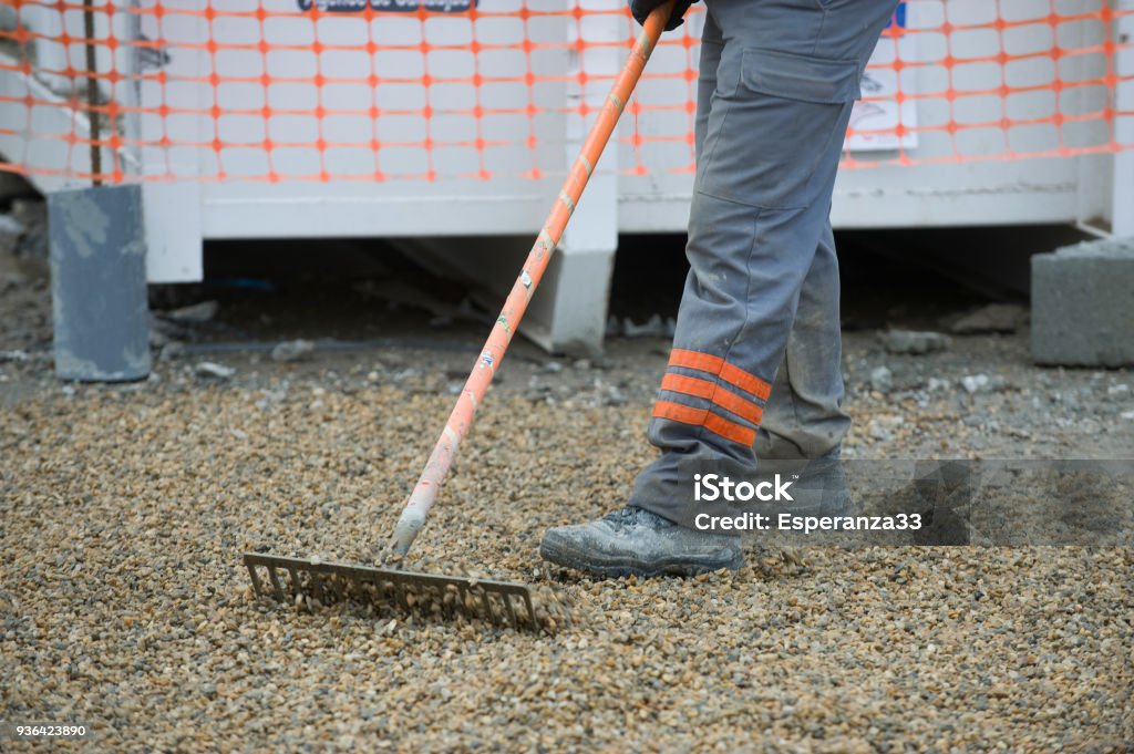 Building Sweeps Construction Worker Sweeping On The Building Construction Site Stock ...